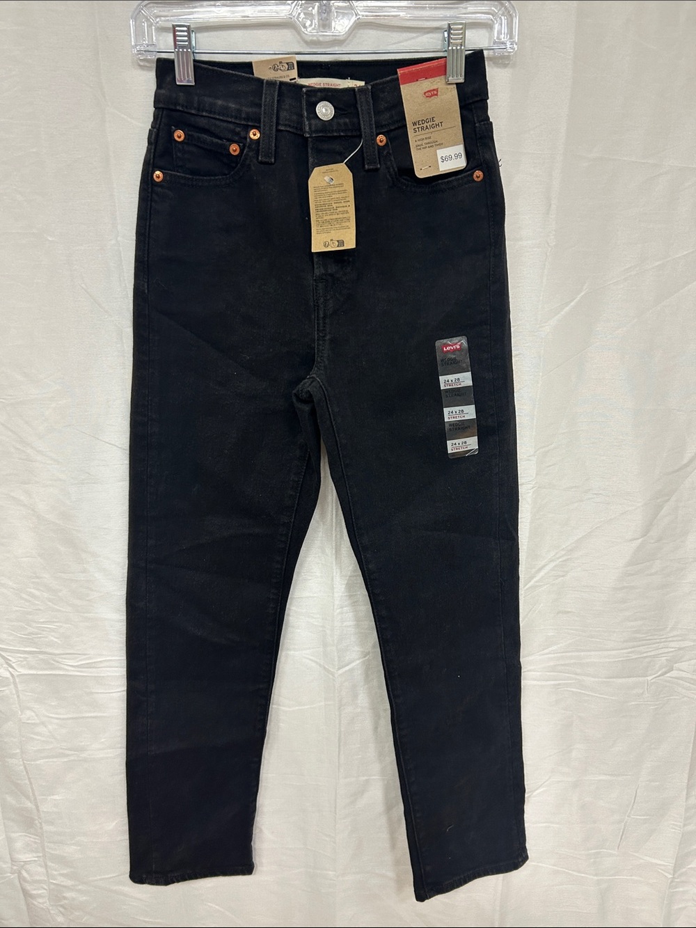 Levi's Black Women's Wedgie Straight Jeans 24x28